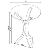 Laning Round Glass Top Acrylic Side Table Clear | Clear | 900490