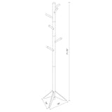 Devlin 6 Hook Freestanding Wood Coat Rack Hat Hanger Grey | Grey | 900632