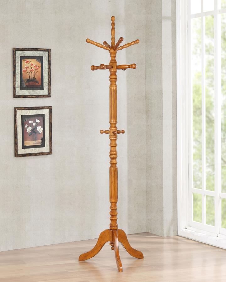 Achelle 11 Hook Freestanding Coat Rack Hanger Golden Brown | Brown | Golden Brown | 900759