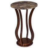 Elton Round Faux Marble Top Plant Stand Brown | Full | Brown | 900926