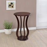 Elton Round Wood Top Accent Plant Stand Cherry | Brown | Cherry | 900934