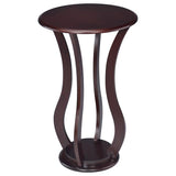 Elton Round Wood Top Accent Plant Stand Cherry | Brown | Cherry | 900934
