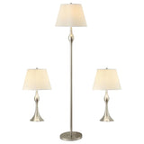 Griffin 3-piece Floor and Table Lamp Set Brushed Nickel | Silver | Brushed Nickel | 901235