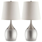 Tenya 24-inch Empire Shade Urn Table Lamp Silver (Set of 2) | King | Silver | 901471