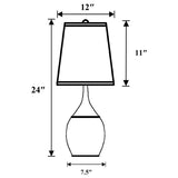 Tenya 24-inch Empire Shade Urn Table Lamp Silver (Set of 2) | King | Silver | 901471