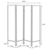 Haidera 4-Panel Room Divider Folding Screen Black Damask | King | Black | 901632