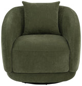 Arnaud Chenille Upholstered Swivel Accent Chair Green