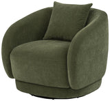 Arnaud Chenille Upholstered Swivel Accent Chair Green