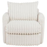 Sarco Corduroy Upholstered Swivel Accent Arm Chair Ivory | Full | Beige | Ivory | 902541