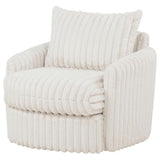 Sarco Corduroy Upholstered Swivel Accent Arm Chair Ivory | Full | Beige | Ivory | 902541