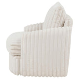 Sarco Corduroy Upholstered Swivel Accent Arm Chair Ivory | Full | Beige | Ivory | 902541