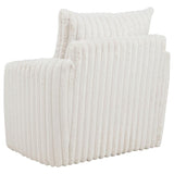 Sarco Corduroy Upholstered Swivel Accent Arm Chair Ivory | Full | Beige | Ivory | 902541