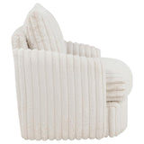 Sarco Corduroy Upholstered Swivel Accent Arm Chair Ivory | Full | Beige | Ivory | 902541