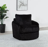 Sarco Corduroy Upholstered Swivel Accent Arm Chair Black | Full | Black | 902542