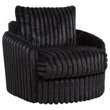 Sarco Corduroy Upholstered Swivel Accent Arm Chair Black | Full | Black | 902542