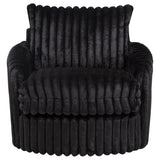 Sarco Corduroy Upholstered Swivel Accent Arm Chair Black | Full | Black | 902542