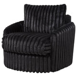 Sarco Corduroy Upholstered Swivel Accent Arm Chair Black | Full | Black | 902542