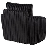Sarco Corduroy Upholstered Swivel Accent Arm Chair Black | Full | Black | 902542