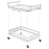 Jefferson 2-tier Glass Shelf Acrylic Bar Cart Chrome | Clear | 902589