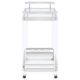 Jefferson 2-tier Glass Shelf Acrylic Bar Cart Chrome | Clear | 902589