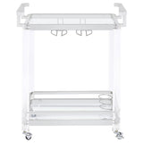 Jefferson 2-tier Glass Shelf Acrylic Bar Cart Chrome | Clear | 902589