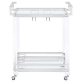 Jefferson 2-tier Glass Shelf Acrylic Bar Cart Chrome | Clear | 902589