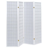 Roberto 4-Panel Room Divider Folding Shoji Screen White | Full | White | 902626