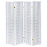 Roberto 4-Panel Room Divider Folding Shoji Screen White | Full | White | 902626