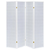 Roberto 4-Panel Room Divider Folding Shoji Screen White | Full | White | 902626