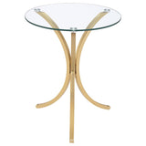 Eloise Round Glass Top Curved Metal Side Table Gold | Gold | 902869GLD