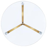 Eloise Round Glass Top Curved Metal Side Table Gold | Gold | 902869GLD