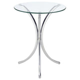 Eloise Round Glass Top Accent Side Table Chrome | King | Silver | Chrome | 902869