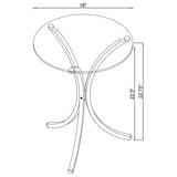 Eloise Round Glass Top Accent Side Table Chrome | King | Silver | Chrome | 902869