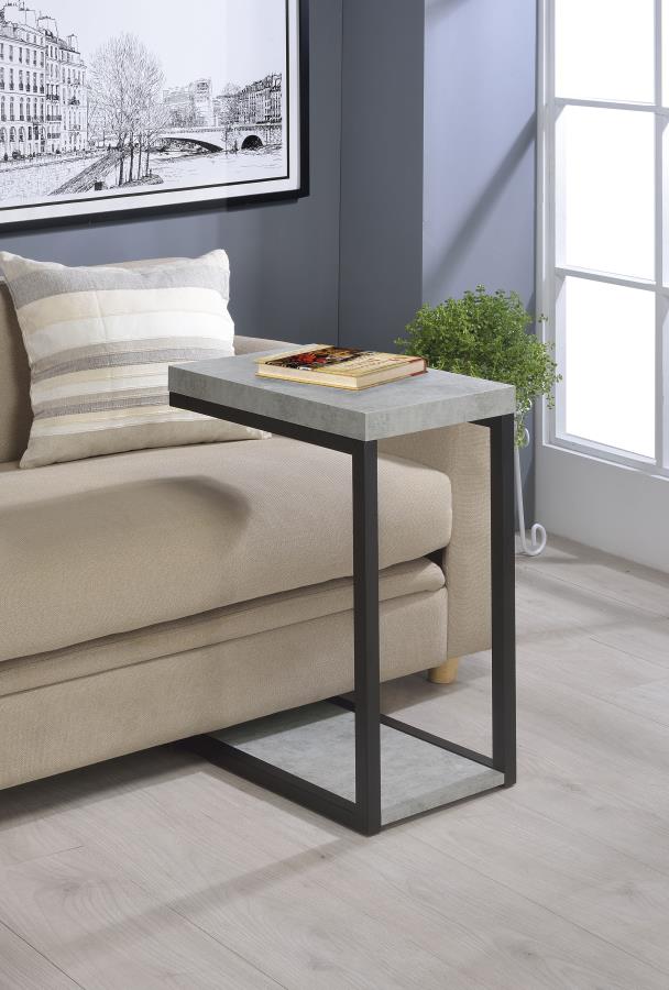 Beck Engineered Wood C-Shape Sofa Side Table Cement | Grey | Cement | 902933