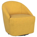 Leon Upholstered Barrel Accent Swivel Chair Mustard Yellow | King | Yellow | Mustard Yellow | 903076