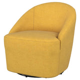 Leon Upholstered Barrel Accent Swivel Chair Mustard Yellow | King | Yellow | Mustard Yellow | 903076