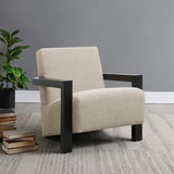 Fitzroy Boucle Upholstered Accent Arm Chair Latte | King | Beige | Latte | 903095