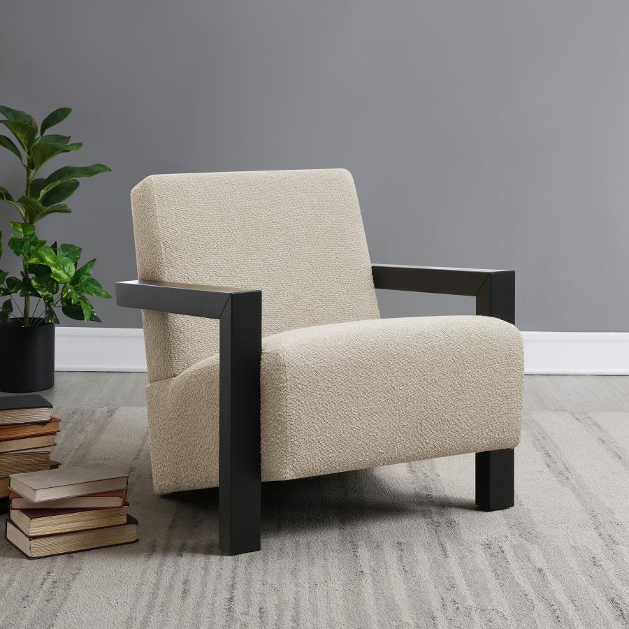 Fitzroy Boucle Upholstered Accent Arm Chair Latte | King | Beige | Latte | 903095