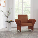 Liana Upholstered Roll Arm Accent Armchair Rust Orange | King | Brown | Rust | 903150
