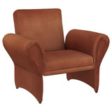 Liana Upholstered Roll Arm Accent Armchair Rust Orange | King | Brown | Rust | 903150
