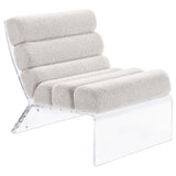 Serreta Boucle Upholstered Armless Acrylic Chair Ivory | Ivory | 903161