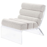 Serreta Boucle Upholstered Armless Acrylic Chair Ivory | Ivory | 903161