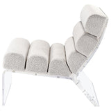 Serreta Boucle Upholstered Armless Acrylic Chair Ivory | Ivory | 903161