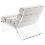 Serreta Boucle Upholstered Armless Acrylic Chair Ivory | Ivory | 903161