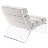 Serreta Boucle Upholstered Armless Acrylic Chair Ivory | Ivory | 903161