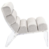 Serreta Boucle Upholstered Armless Acrylic Chair Ivory | Ivory | 903161