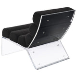 Serreta Boucle Upholstered Armless Acrylic Chair Black | Black | 903162