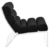 Serreta Boucle Upholstered Armless Acrylic Chair Black | Black | 903162