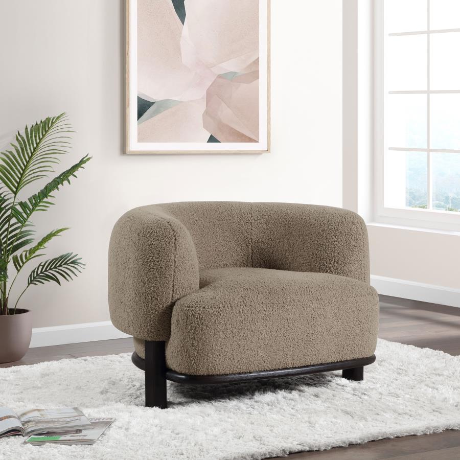 Lawler Upholstered Barrel Back Accent Chair Brown and Black | Brown | Brown / Black | 903170