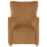 Thornton Velvet Upholstered Wingback Lounge Accent Chair Cognac